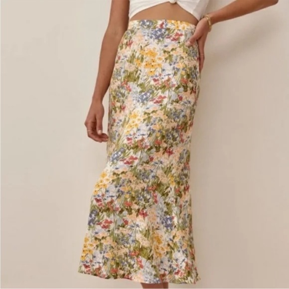 Reformation Floral Midi Skirt - Multicolor